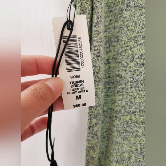 NWT Aritzia Wilfred Free Yasmi  Dress Heather fluro Green size Medium - Picture 6 of 8